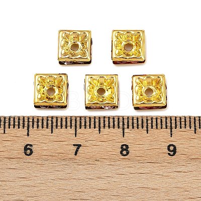 Brass Rhinestone Spacer Beads RSB073NFG-1