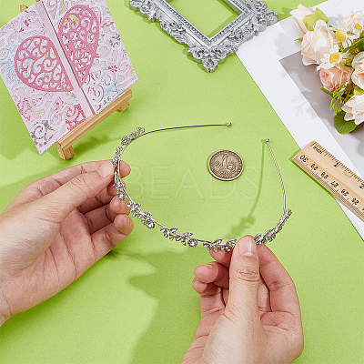 Alloy with Rhinestone Hair Bands for Women Girls AJEW-WH0609-316P-1