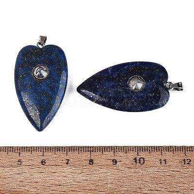 Dyed Natural Lapis Lazuli Pendants G-Q601-47C-1