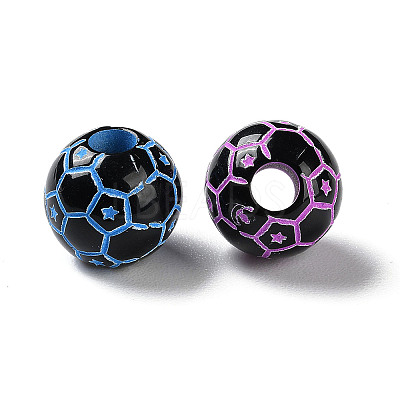 Spray Printed Opaque Acrylic Beads SACR-P031-29B-1