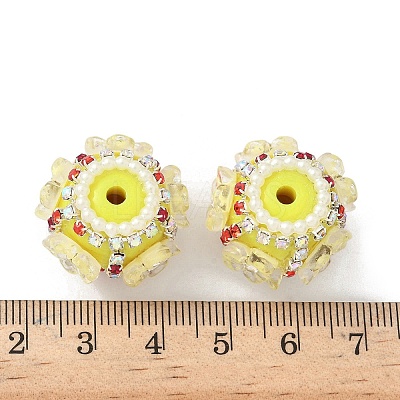 Flower Style Resin Rhinestone Beads CLAY-NH0003-05S-02-1