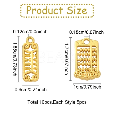 10Pcs 2 Styles Rack Plating Alloy Pendants FIND-YW0010-46-1