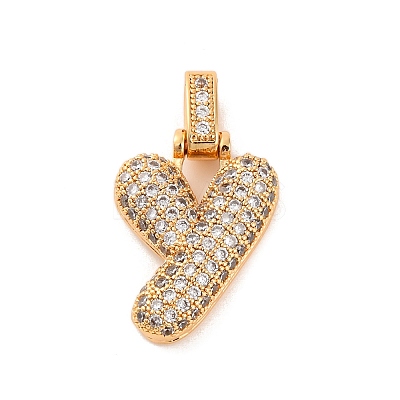 Brass Micro Pave Cubic Zirconia Pendants KK-C076-29Y-G01-1