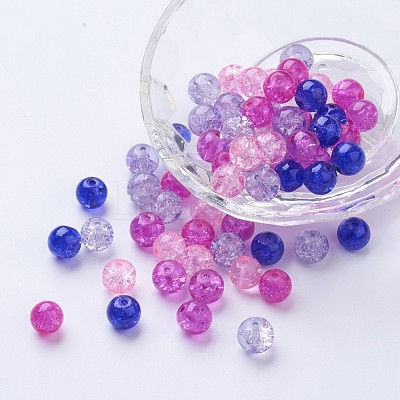 Baking Paint Crackle Glass Beads DGLA-X0006-8mm-02-1