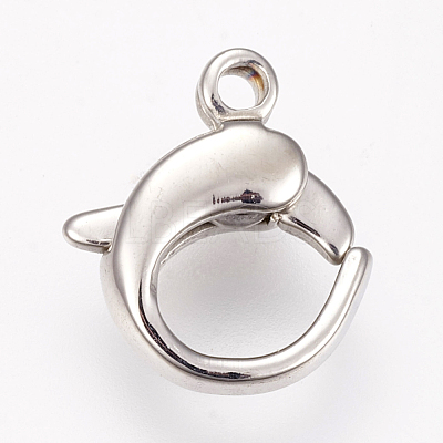 Tarnish Resistant 304 Stainless Steel Lobster Claw Clasps STAS-O114-059P-A-1
