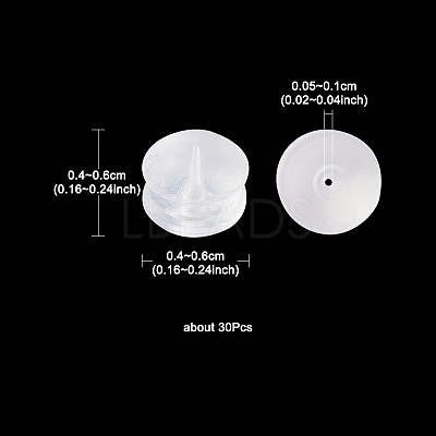 30Pcs 3 Style Silicone & Rubber Ear Nuts SIL-YW0001-17-1
