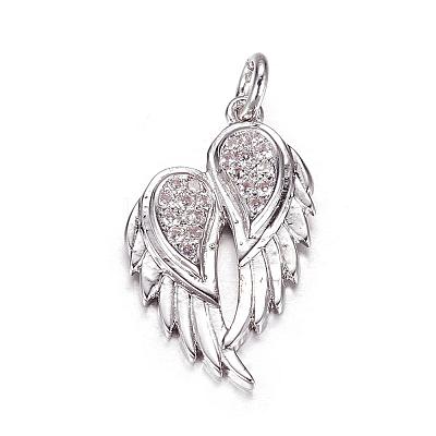 Brass Micro Pave Cubic Zirconia Pendants ZIRC-P060-23P-1