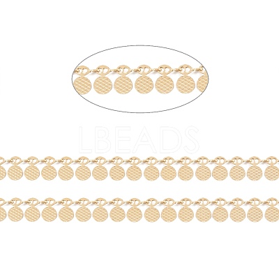 Handmade PVD Vacuum Plating 304 Stainless Steel Wafer Charms Chains CHS-M004-12G-1