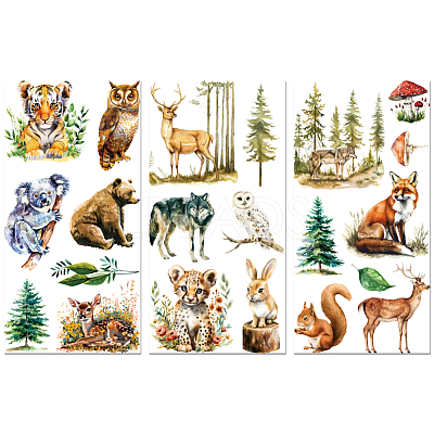 3 Sheets 3 Styles PVC Waterproof Decorative Stickers DIY-WH0404-070-1