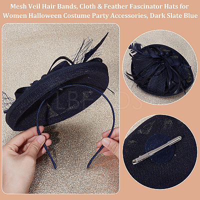 Mesh Veil Hair Bands OHAR-WH0011-63C-1