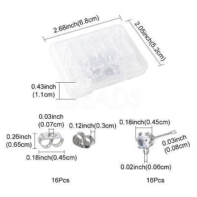 16Pcs Brass Stud Earring Findings KK-FS0001-56P-1