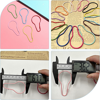 20Pcs 10 Colors Iron Bulb Shaped Plastic Push Gate Snap Keychain Clasp Findings IFIN-SC0001-94-1
