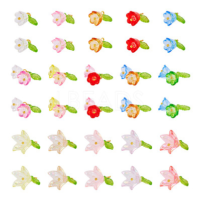 60Pcs 3 Styles Transparent Acrylic Pendants HJEW-TAC0180-1