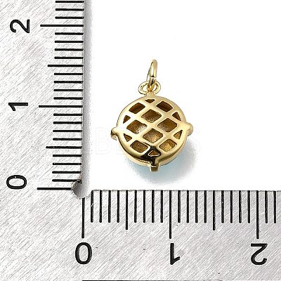 Flat Round Brass with Glass Charms KK-G525-01G-01-1