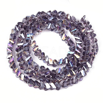 Electroplate Transparent Glass Beads Strands GLAA-N021-4mm-M-1