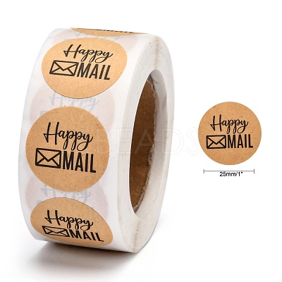 Self-Adhesive Kraft Paper Gift Tag Stickers DIY-G013-A18-1