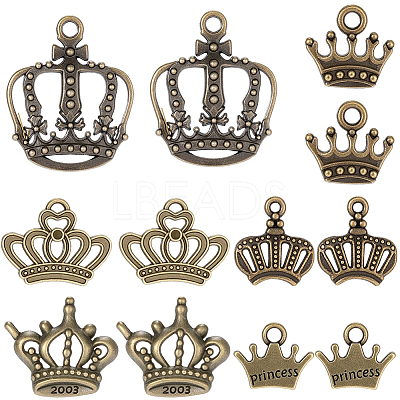 60Pcs 6 Styles Tibetan Style Alloy Charms FIND-BM0001-46-1