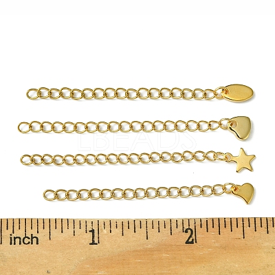12Pcs 4 Styles 304 Stainless Steel Chain Extender FIND-FS0002-96A-1