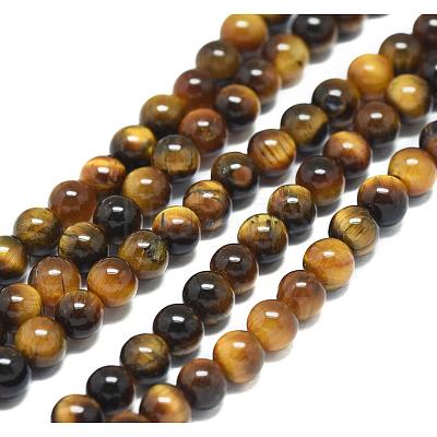 Natural Tiger Eye Beads Strands X-G-S259-21-4mm-1