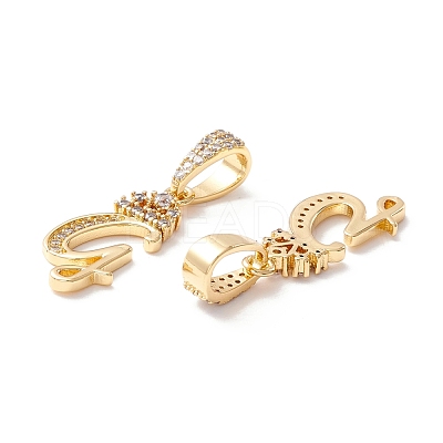 Eco-Friendly Brass Micro Pave Cubic Zirconia Pendants KK-K265-01G-G-1