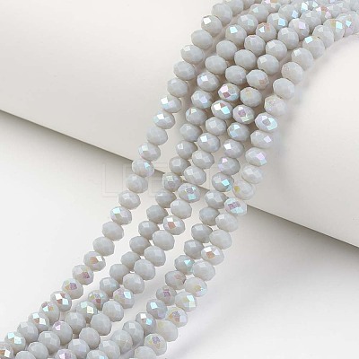 Electroplate Opaque Solid Color Glass Beads Strands EGLA-A034-P2mm-L16-1