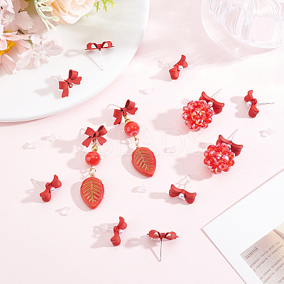 32Pcs 2 Styles Spray Paint Alloy Stud Earring Findings FIND-BBC0005-27-1