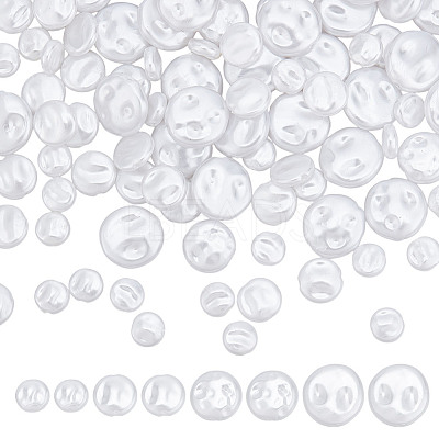 200Pcs 4 Styles Resin Imitation Pearl Beads FIND-AR0005-46-1