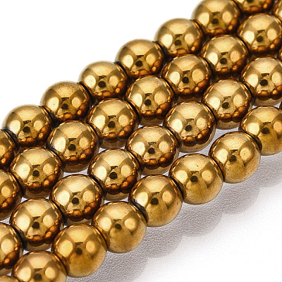 Non-Magnetic Synthetic Hematite Beads Strands X-G-S096-4mm-2-1