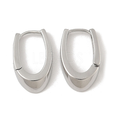U-Shaped Brass Hoop Earrings EJEW-D320-14P-1