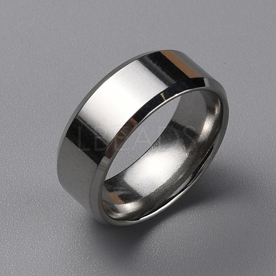 304 Stainless Steel Wide Band Finger Rings for Women Men RJEW-WH0009-12D-1