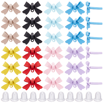 48Pcs 8 Colors Alloy Stud Earring Findings EJEW-SP0001-22-1