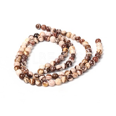 Natural Zebra Jasper Round Bead Strands G-M172-10mm-02-1-1