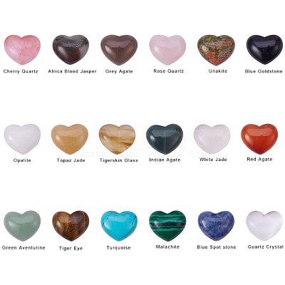18 Kinds Natural/Synthetic Gemstone Cabochons G-PH0029-03-1