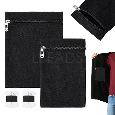 2Pcs 2 Styles Rectangle Canvas Cloth Zipper Pocket Storage Bags ABAG-NB0002-33A-1