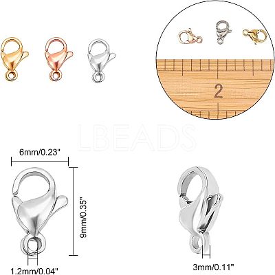 PVD Vacuum Plating 304 Stainless Steel Lobster Claw Clasps STAS-UN0006-26-1