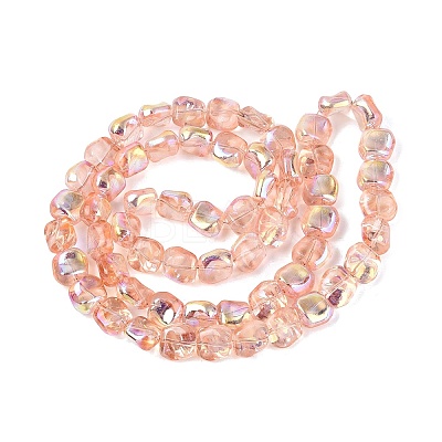 Electroplate Transparent Glass Beads Strands EGLA-N057-02A-07-1