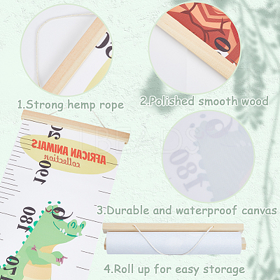 Aniaml Pattern Removable Height Chart for Kids AJEW-WH0165-70B-1
