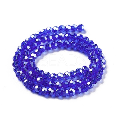 Electroplate Transparent Glass Beads Strands EGLA-A035-T4mm-A21-1