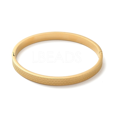 304 Stainless Steel Fan Textured Hinged Bangles for Women LS-BJEW-E099-04G-01-1