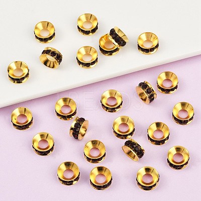 Brass Rhinestone Spacer Beads RB-A020-9mm-11G-1