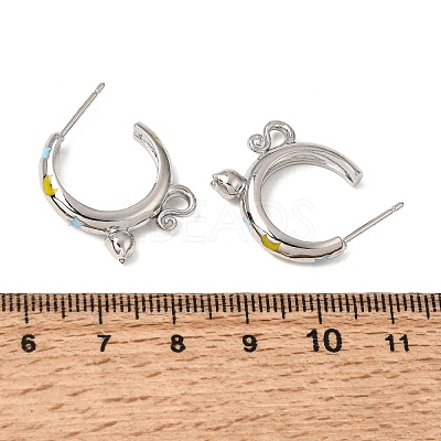 Brass Enamel Stud Earrings KK-CBA8324-23P-04-1