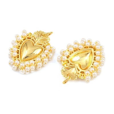 Alloy & Glass Seed Beaded Pendants GL-CBA96FD-01G-07-1