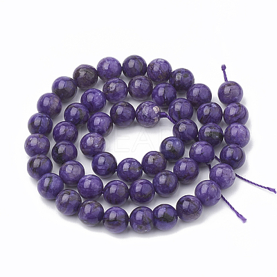 Natural Chalcedony Beads Strands G-S333-8mm-011-1