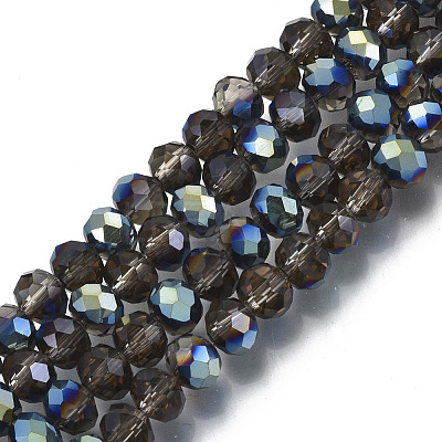 Electroplate Transparent Glass Beads Strands EGLA-A034-T6mm-S23-1