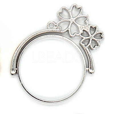 Zinc Alloy Open Back Bezel Pendants(rotatable) PALLOY-WH0076-77P-RS-1
