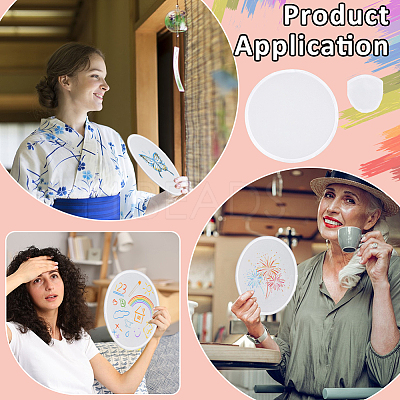 120Pcs Sublimation Blank Polyester Folding Fan AJEW-BC0010-86B-1