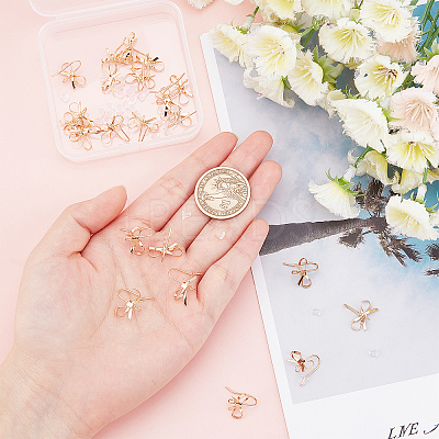 24Pcs Brass Stud Earring Findings KK-FH0002-35-1