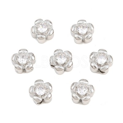 SHEGRACE Brass Micro Pave Clear Cubic Zirconia Beads XGRQ5K808-837P-1