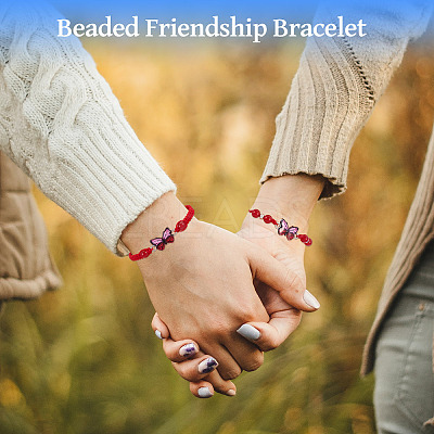 Adjustable Nylon Braided Bead Bracelets BJEW-TA00486-1