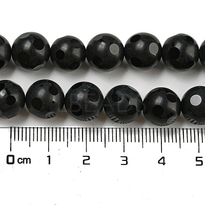 Natural Black Onyx Round Bead Strands G-L271-02-10mm-1